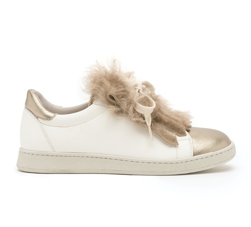 Leather and fur sneakers from Brunello Cucinelli
